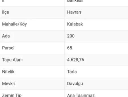 Kaz Dağları 9068 M2 Tarla Ekoturizm Alanı